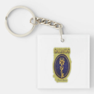 Mystic Golden Key & Bloom: Elegant Logo Design Key Keychain