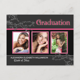 Mystic Goth Pink Graduation Faire-part Carte posta