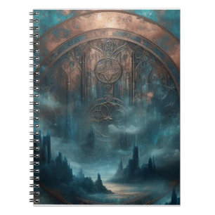 Mystic Gothic Steampunk Art - Blue Copper Patina  Notebook
