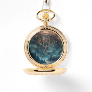 Mystic Gothic Steampunk Art - Blue Copper Patina  Watch