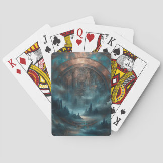 Mystic Gothic Steampunk - Blue Copper Patina Playing Cards