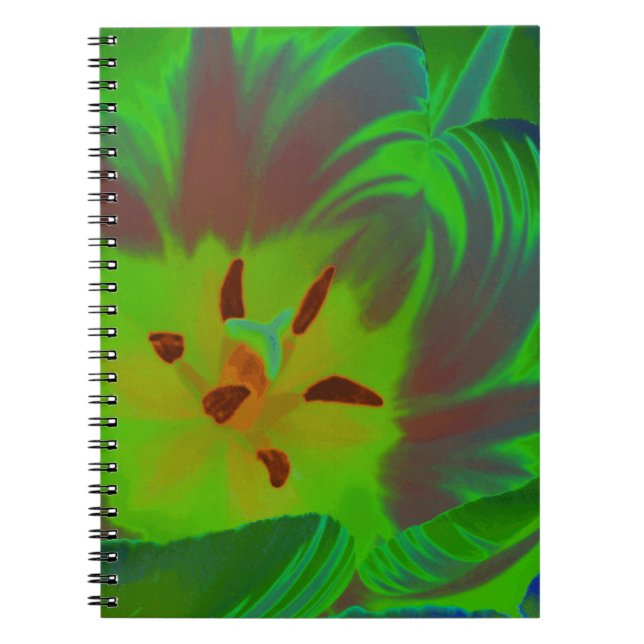Mystic Green Tulip Notebook (Front)