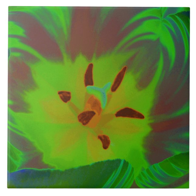 Mystic Green Tulip Tile (Front)