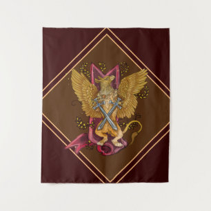 Mystic Gryphon with Swords Tapestry