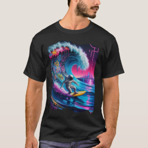 Mystic H2O Astronaut Surfer Riding Cosmic Wave T-Shirt