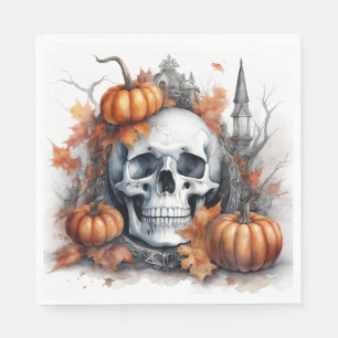 Mystic Halloween Gothic Skull Art - Enchanting Napkin