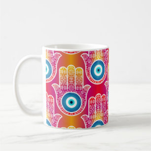 Mystic hamsa: ornate seamless design. coffee mug