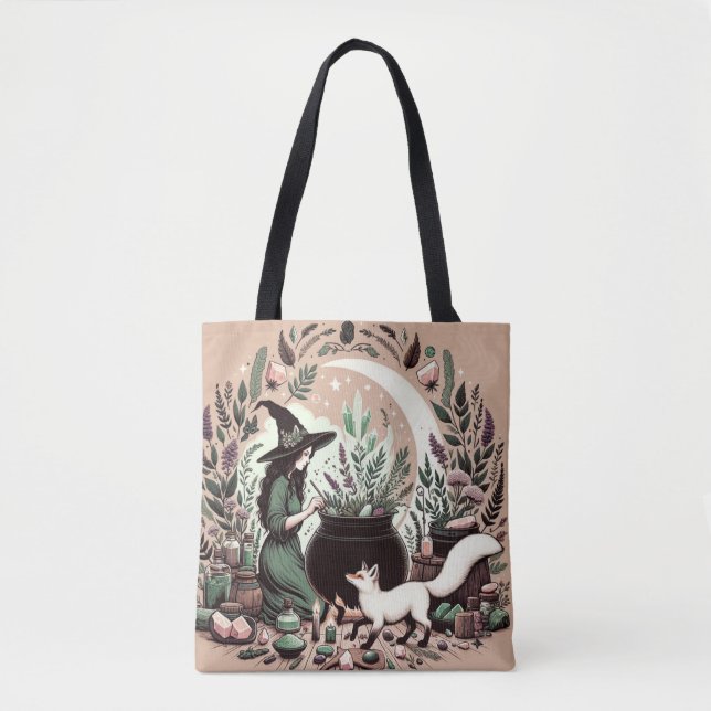 Mystic Herbalist: The Art of Witchcraft and Healin Tote Bag (Front)