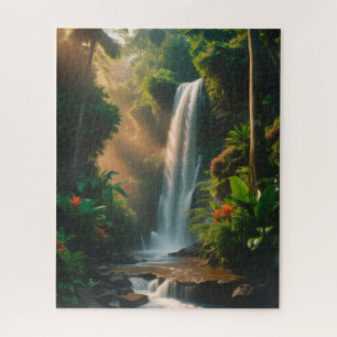 Mystic Jungle Falls – Serene Waterfall Art Puzzle