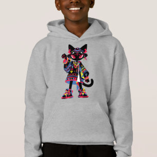 Mystic Kawaii Cat – Colourful Tribal Spirit Tee