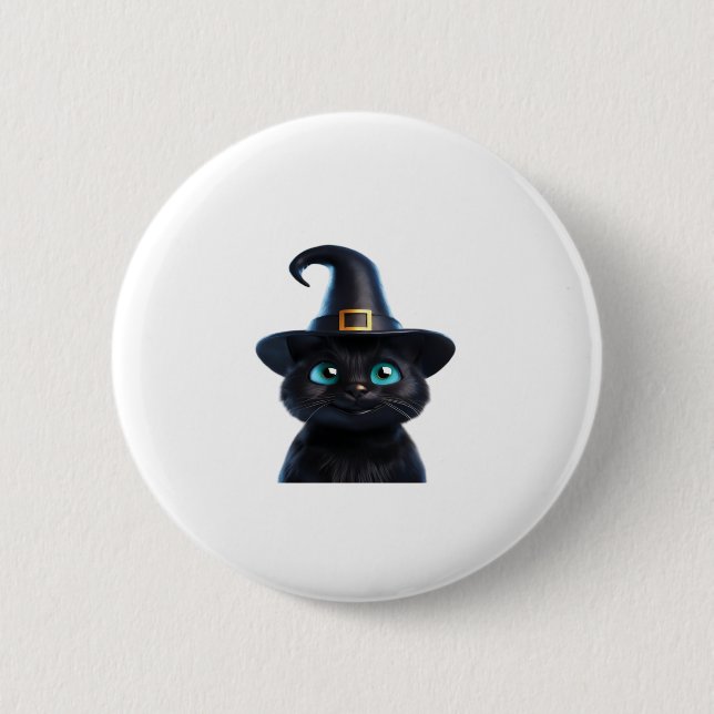 Mystic Kitty � Halloween Cat Classic T-Shirt 2 Inch Round Button (Front)