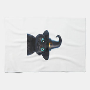 Mystic Kitty Halloween Cat Classic T-Shirt Kitchen Towel