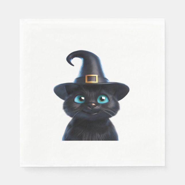 Mystic Kitty – Halloween Cat Classic T-Shirt Napkin (Front)