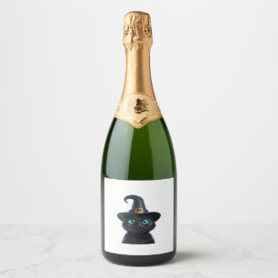 Mystic Kitty – Halloween Cat Classic T-Shirt Sparkling Wine Label