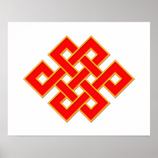 Mystic Knot - Red & Yellow Poster