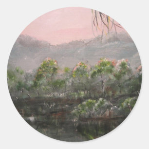 "Mystic Lake" Round Sticker