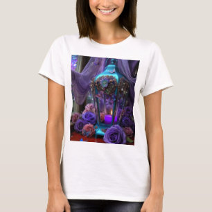 Mystic Lantern and Purple Roses Graphic Tee – Goth