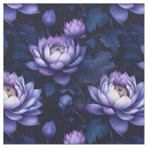 Mystic Lotus Night Garden Fabric