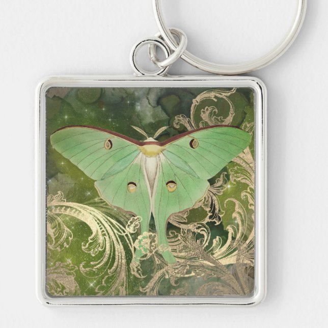 Mystic Luna Moth Keychain (Front)