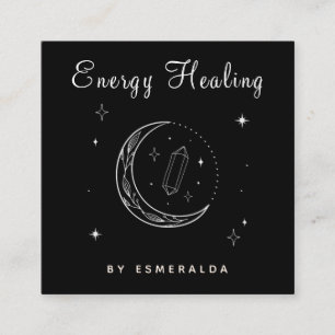 Mystic Magical Moon Energy Worker Healing Psychic Square Business Card