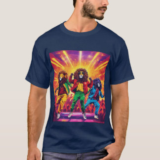 Mystic Majesty : T-shirt énergie du lion bleu fonc