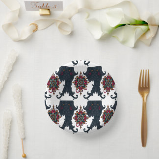 Mystic Mandala Elephant Art Paper Plate