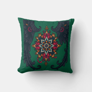 Mystic Mandala Elephant Art Throw Pillow