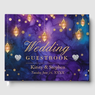Mystic Marrakesh Night Lanterns & Bokeh Wedding  Guest Book