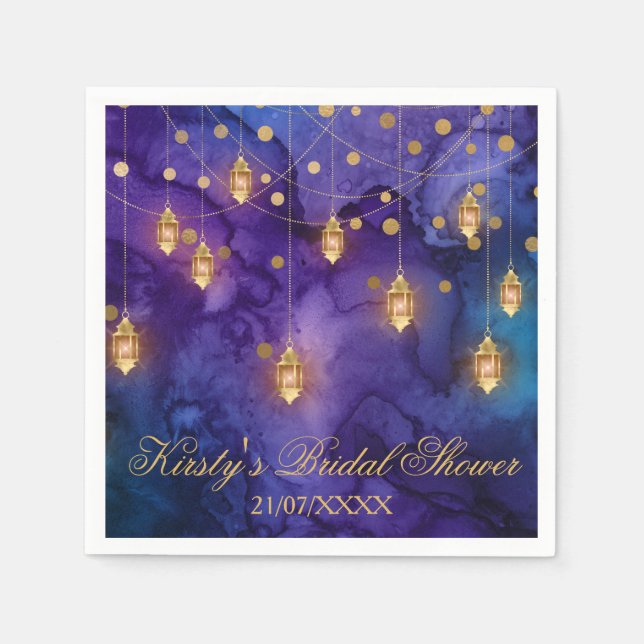 Mystic Marrakesh Nights Laterns Bridal Shower Napkin (Front)