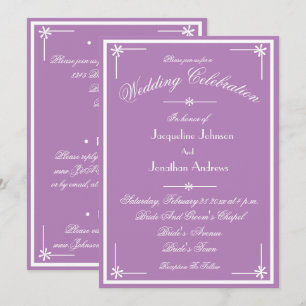 Mystic Mauve All In One RSVP Email Website Wedding Invitation