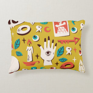 Mystic Melange: Occult Seamless Elements Accent Pillow