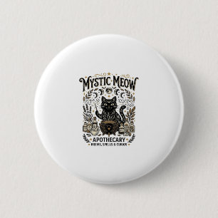 Mystic Meow Cat Witchy Mystic Apothecary Cat Vinta 2 Inch Round Button