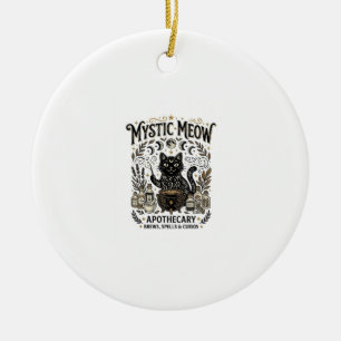 Mystic Meow Cat Witchy Mystic Apothecary Cat Vinta Ceramic Ornament