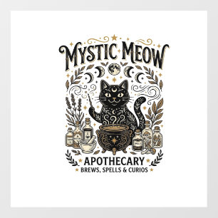 Mystic Meow Cat Witchy Mystic Apothecary Cat Vinta Window Cling