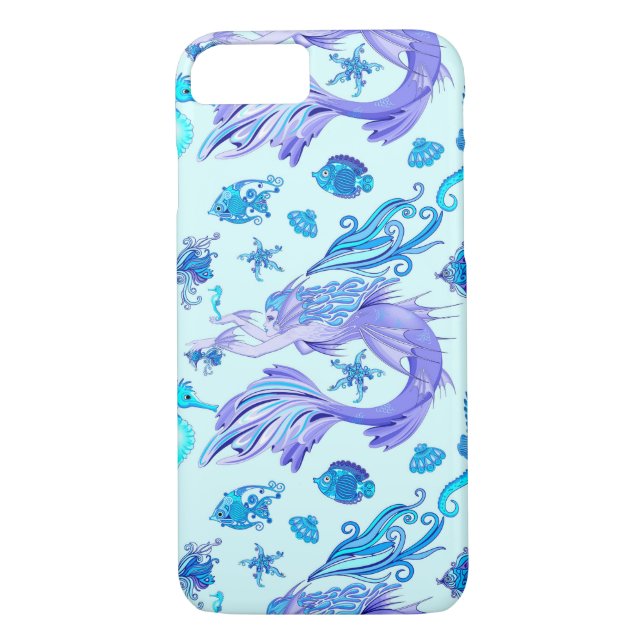 Mystic Mermaid Fairy Purple Creature Ceramic Tile Case-Mate iPhone Case (Back)