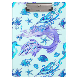 Mystic Mermaid Fairy Purple Creature Ceramic Tile Clipboard