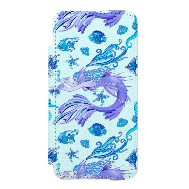 Mystic Mermaid Fairy Purple Creature Ceramic Tile Incipio iPhone Wallet Case (Folio Front)