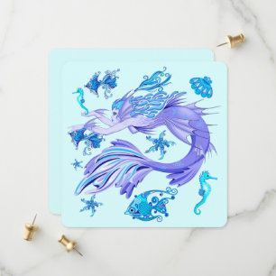 Mystic Mermaid Fairy Purple Creature Ceramic Tile Save The Date