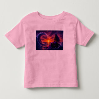 Mystic Mermaid Wave Fantasy Sunset Ocean Art |  Toddler T-shirt