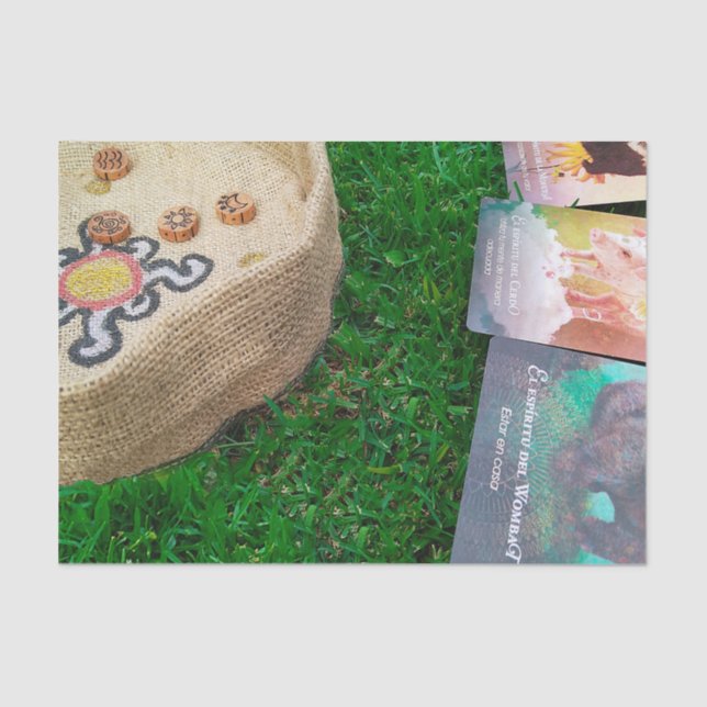 Mystic Messages: Tarot and aracles over grass grou Tissue Paper (Front)