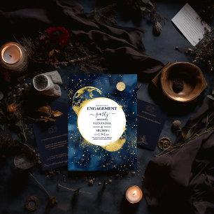 Mystic Midnight Blue  Or Aquarelle Faire-Part de M