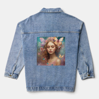 Mystic Monarch: Empowering Butterfly Tattoo Design Denim Jacket