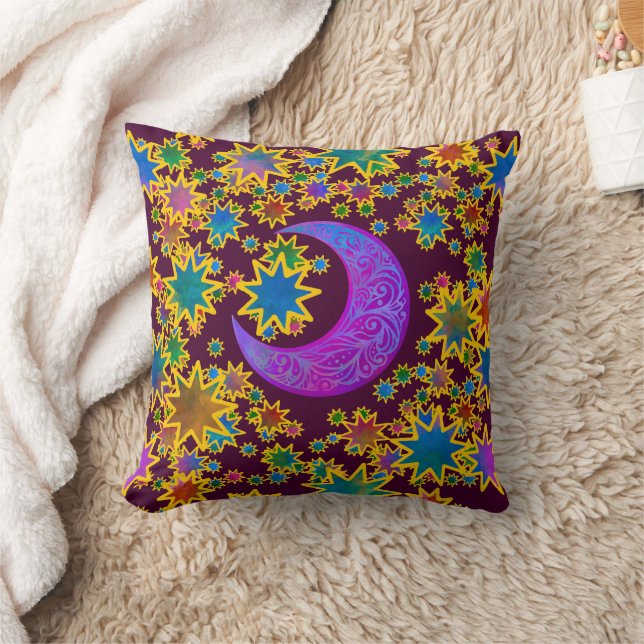 Mystic Moon Alchemy Throw Pillow (Blanket)