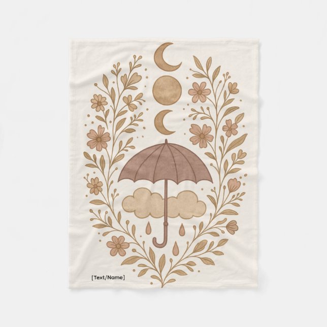 Mystic Moon Boho Rain Blanket | Add Text/Name (Front)