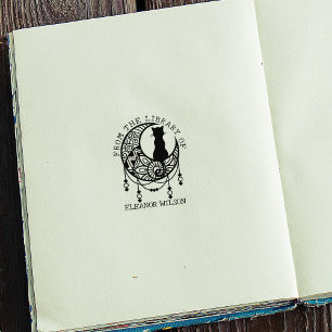 Mystic Moon Cat From the Library Of Rubber Stamp