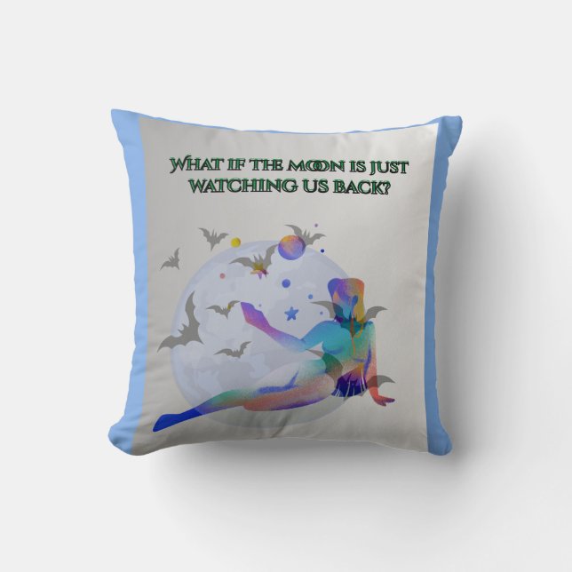 Mystic Moon Gaze – Celestial Pillow Design (Front)