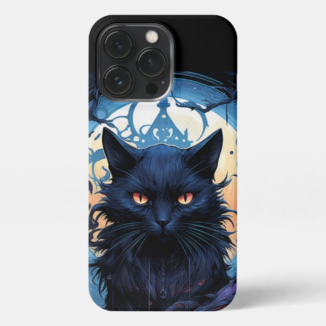 Mystic Moonlit Feline iPhone Case (Back)