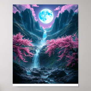 Mystic Moonlit Valley Poster