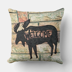 Mystic Moose Throw Pillow