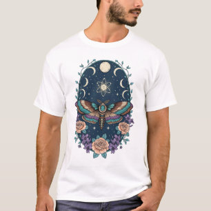 Mystic Moth and Moon Phases – Celestial Nature T-Shirt